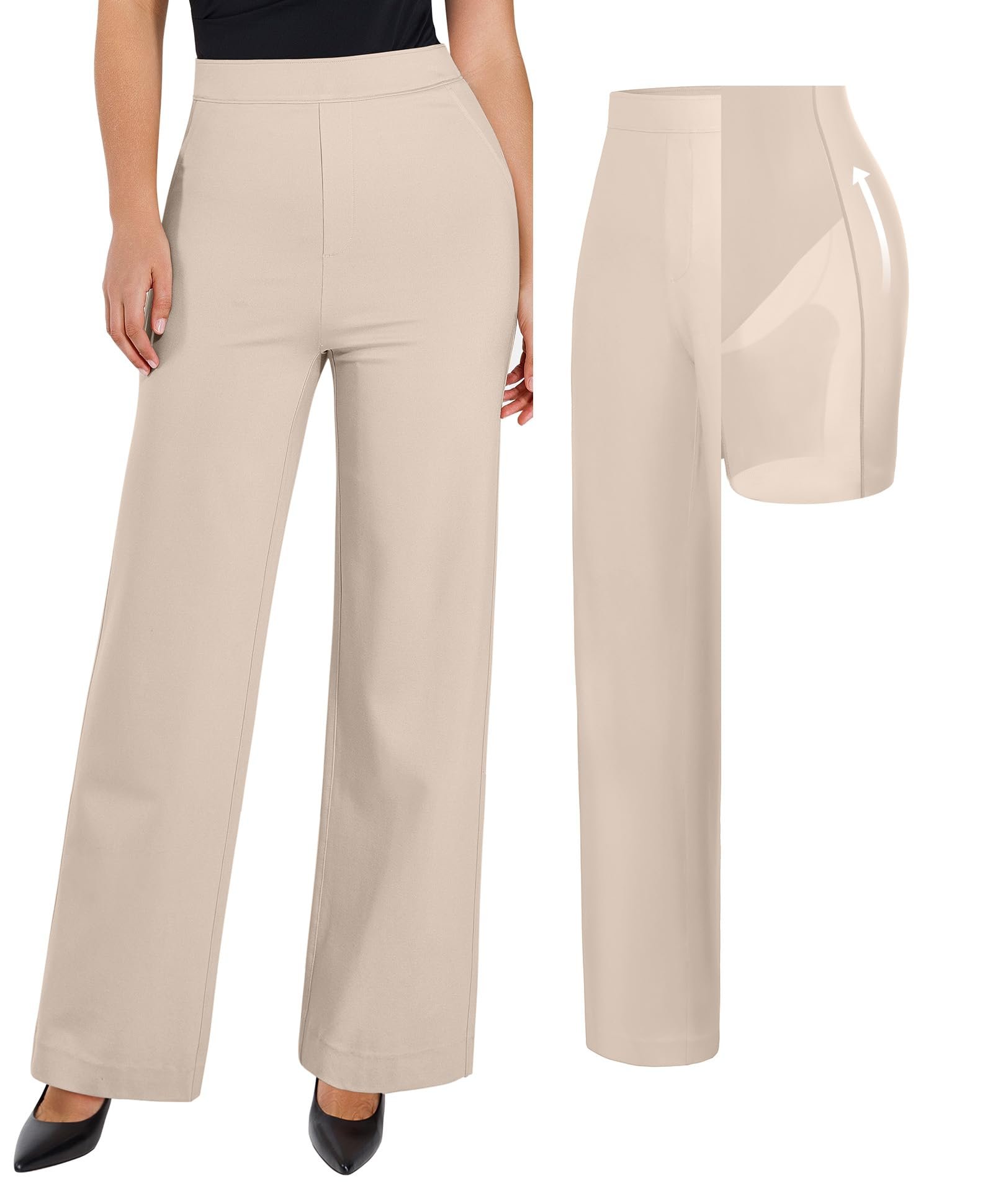 Four minutes, one mirror, zero regrets — Popilush Dress Pants for Women Tummy Control Wide Leg Business Casual