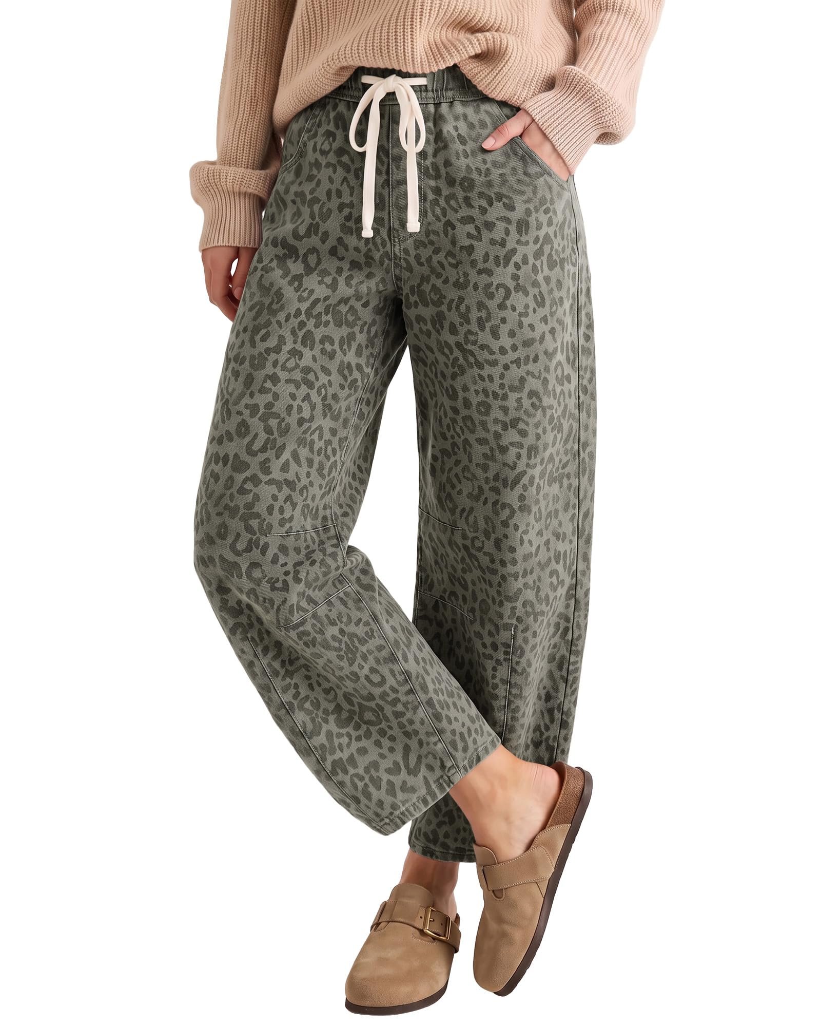 Small plans, strong opinion from Jacket — Lookbook Store LookbookStore Barrel Jeans Women Leopard Pants Trendy High Waisted Pull On Wide Leg Stretchy Cropped Cheetah Print Pants
