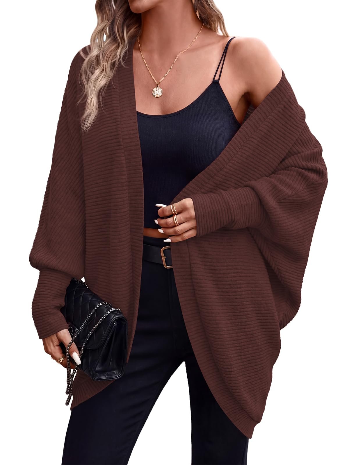 A little shade, a lot of Lightweight Jacket — Prettygarden Batwing Long Sleeve Lightweight Cardigan Sweaters for Women