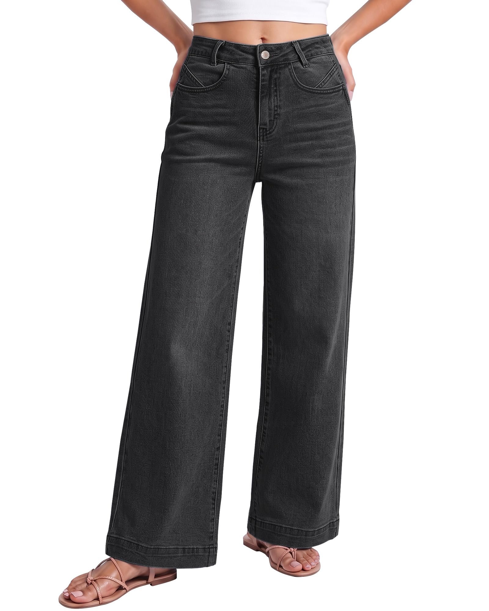 Proportions I defended before 8am — Luvamia Wide Leg Jeans for Women Distressed Baggy Denim Pants High Waisted