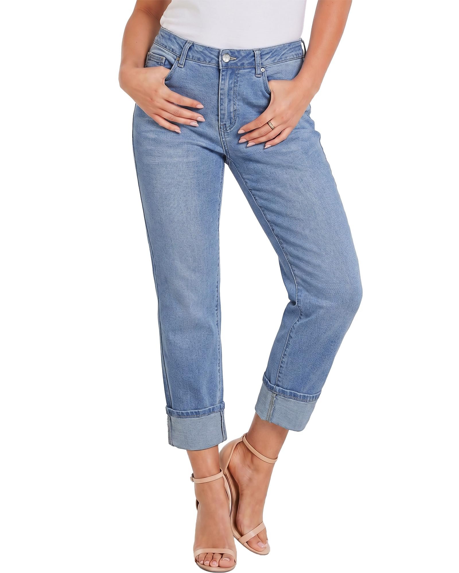 Top are sew ready — Lookbook Store LookbookStore Straight Leg Jeans for Women Capri High Waisted Denim Pants