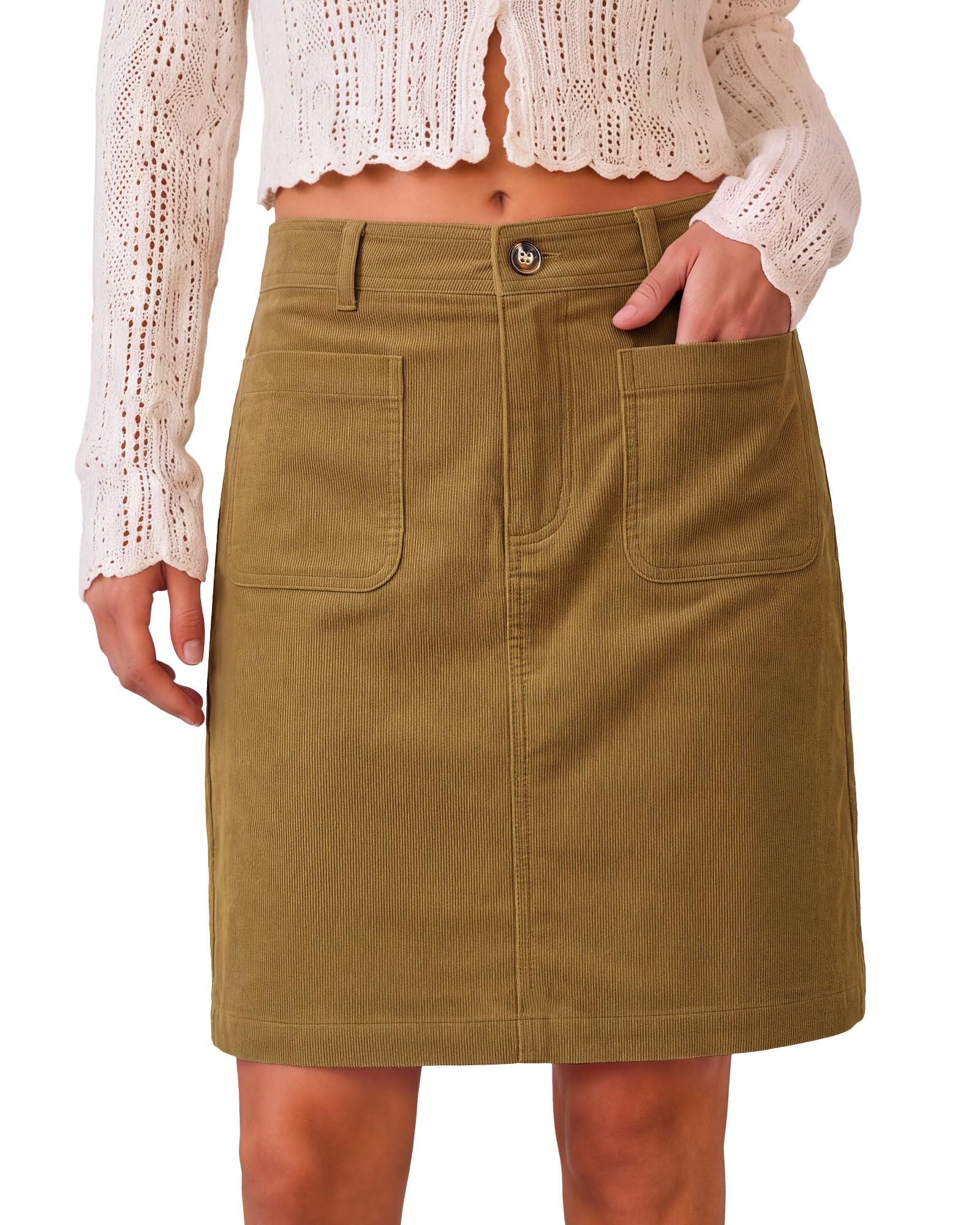 Striped polo cut with an easy oversized shape — Lookbook Store LookbookStore Corduroy Skirts for Women High Waisted Stretchy Short Skirts