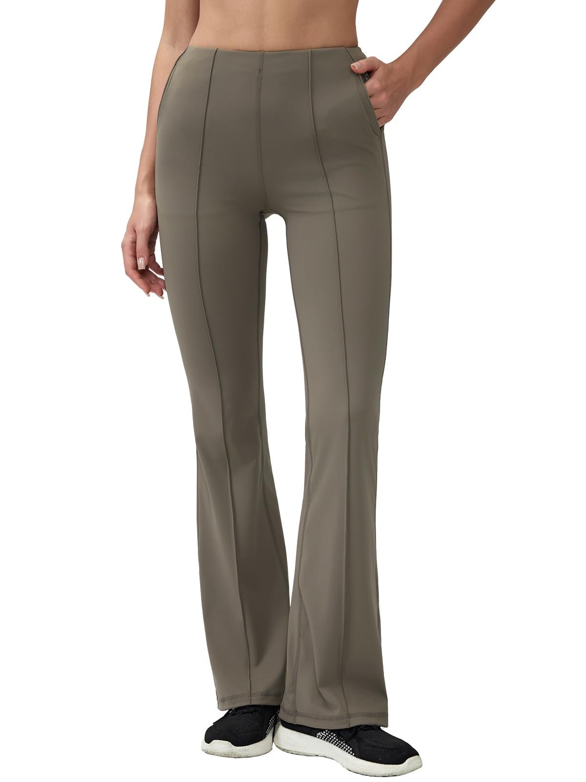 Stripes on top, drama below — Aarya Women's High Rise Flare Leggings 32