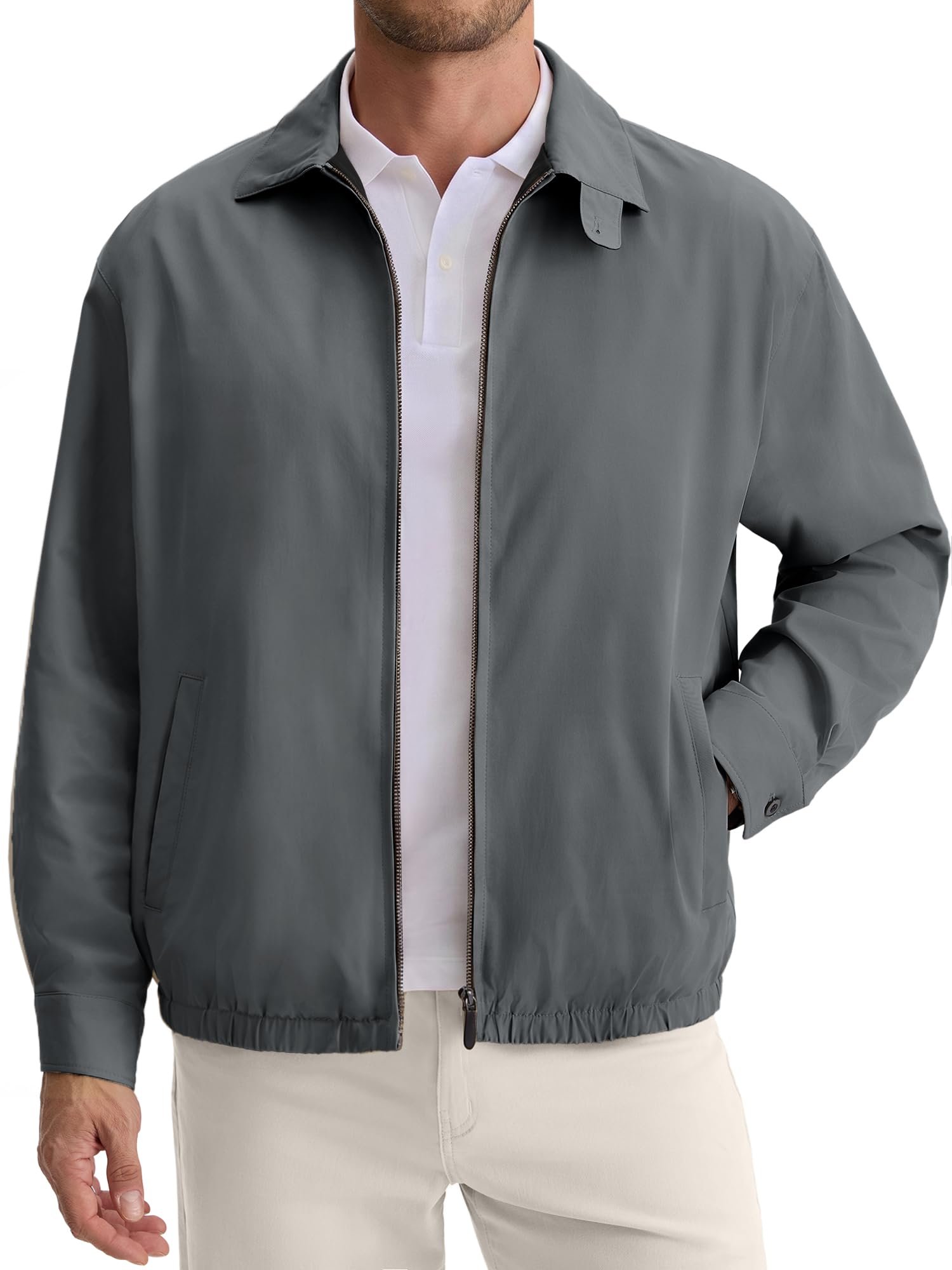 One errand, full fit check: Lightweight Jacket — Comdecevis Men’s Lightweight Zip-Up Golf Windbreaker Jacket