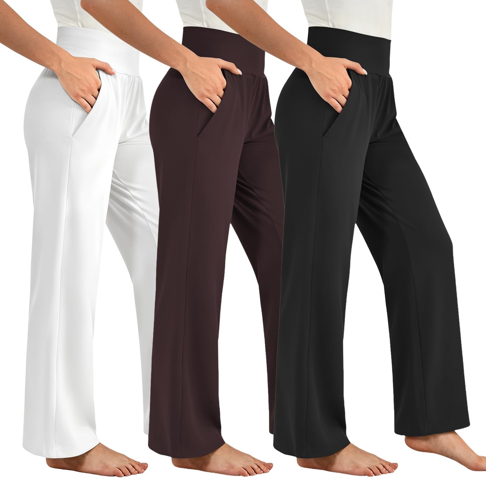 High pressure, low-effort T-Shirt — Caditex 3 Pack Wide Leg Yoga Pants for Women