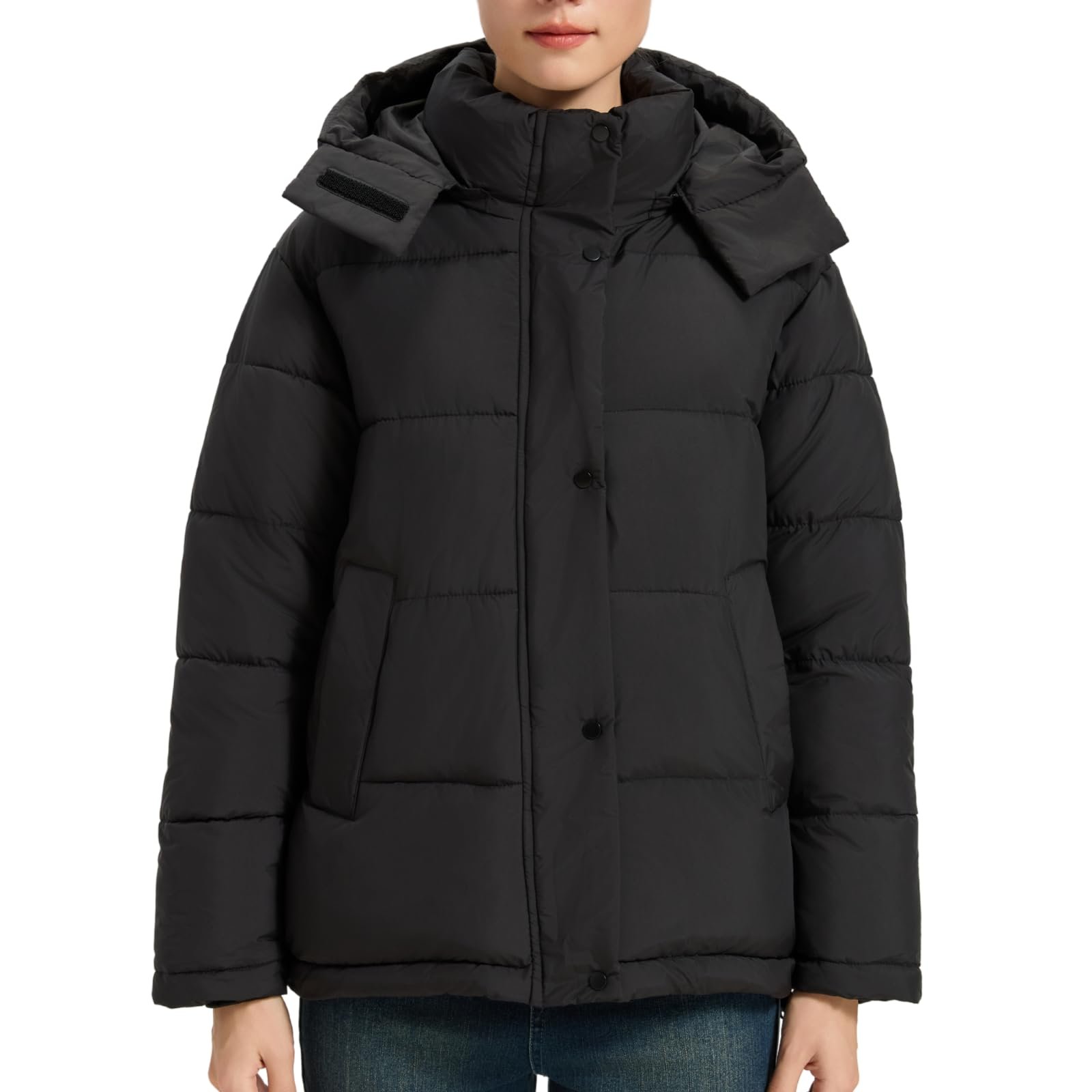 Pockets, puffs, and one good decision — BreezyPeak Women's Puffer Jacket, 2026 Trendy Winter Coat with Removable Hood