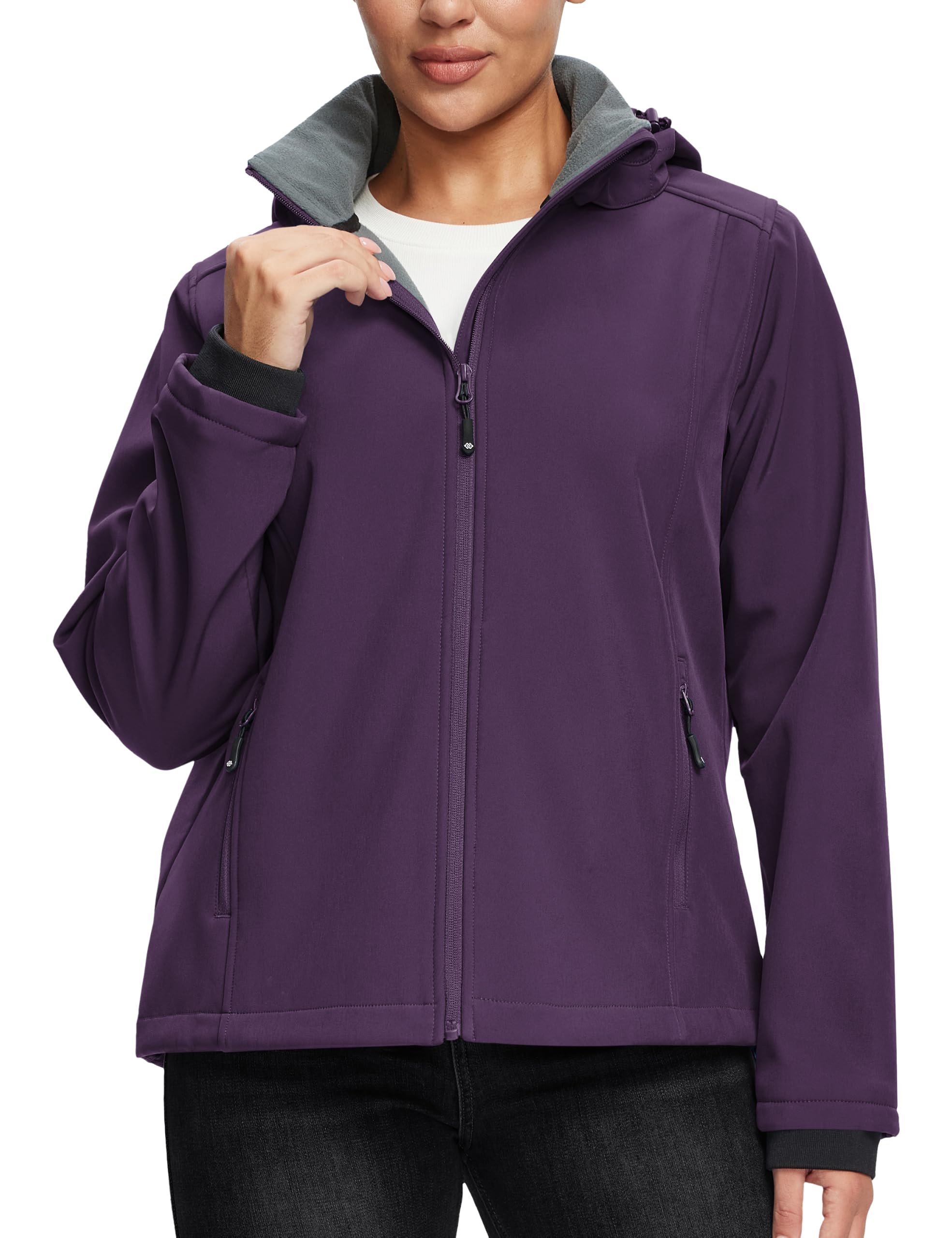 The late-night outfit that began with Hooded Jacket — MoFiz Womens Softshell Jacket Detachable Hooded FLeece Warm Insulated Coat