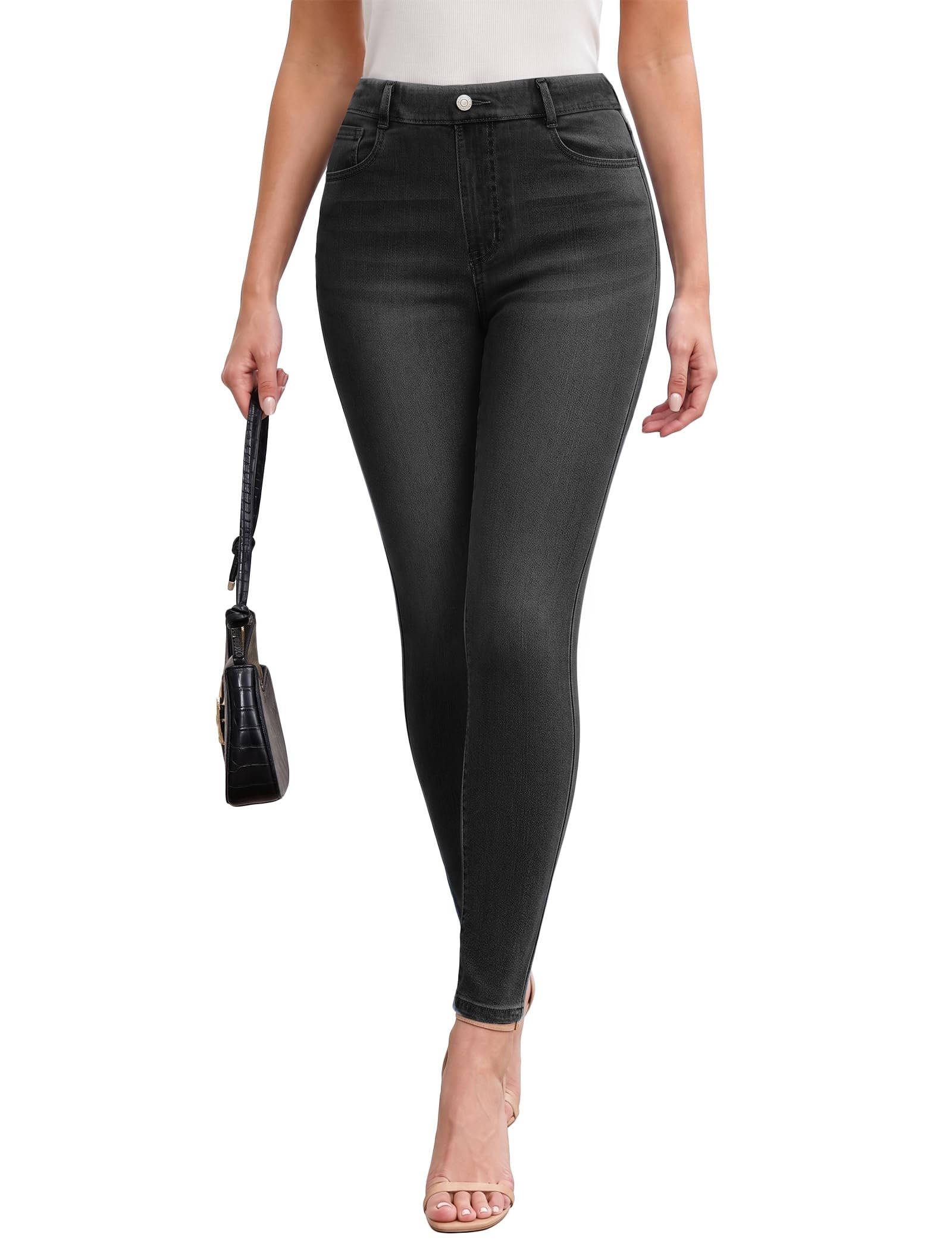 Golden hour approved this roll neck — FireSwan Trendy Skinny Jeans for Women High Waisted Stretchy Jeggings