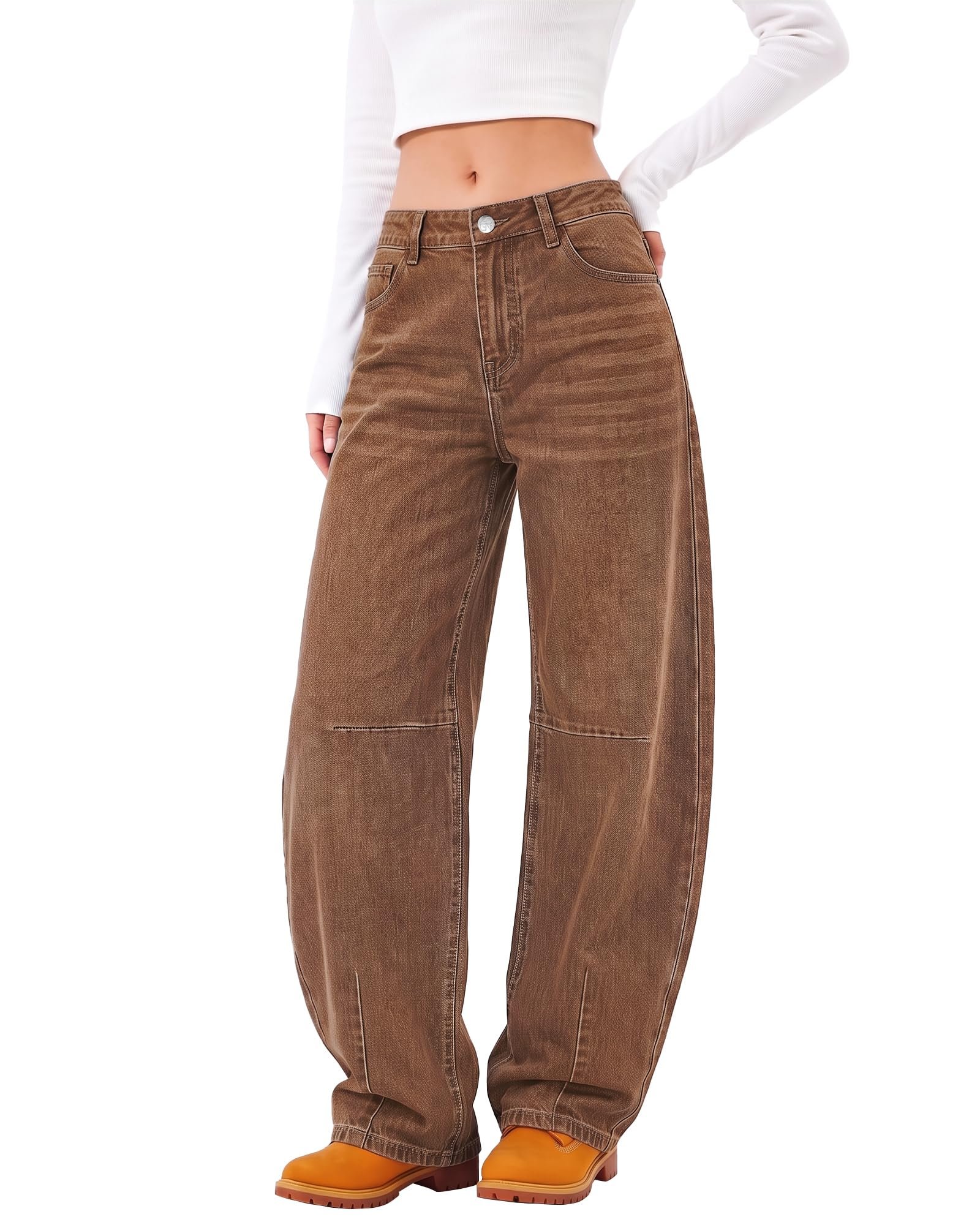 No notes, just Sweatshirt — Utyful Barrel Jeans Women High Waisted Stretchy Boyfriend Baggy Jeans Y2K