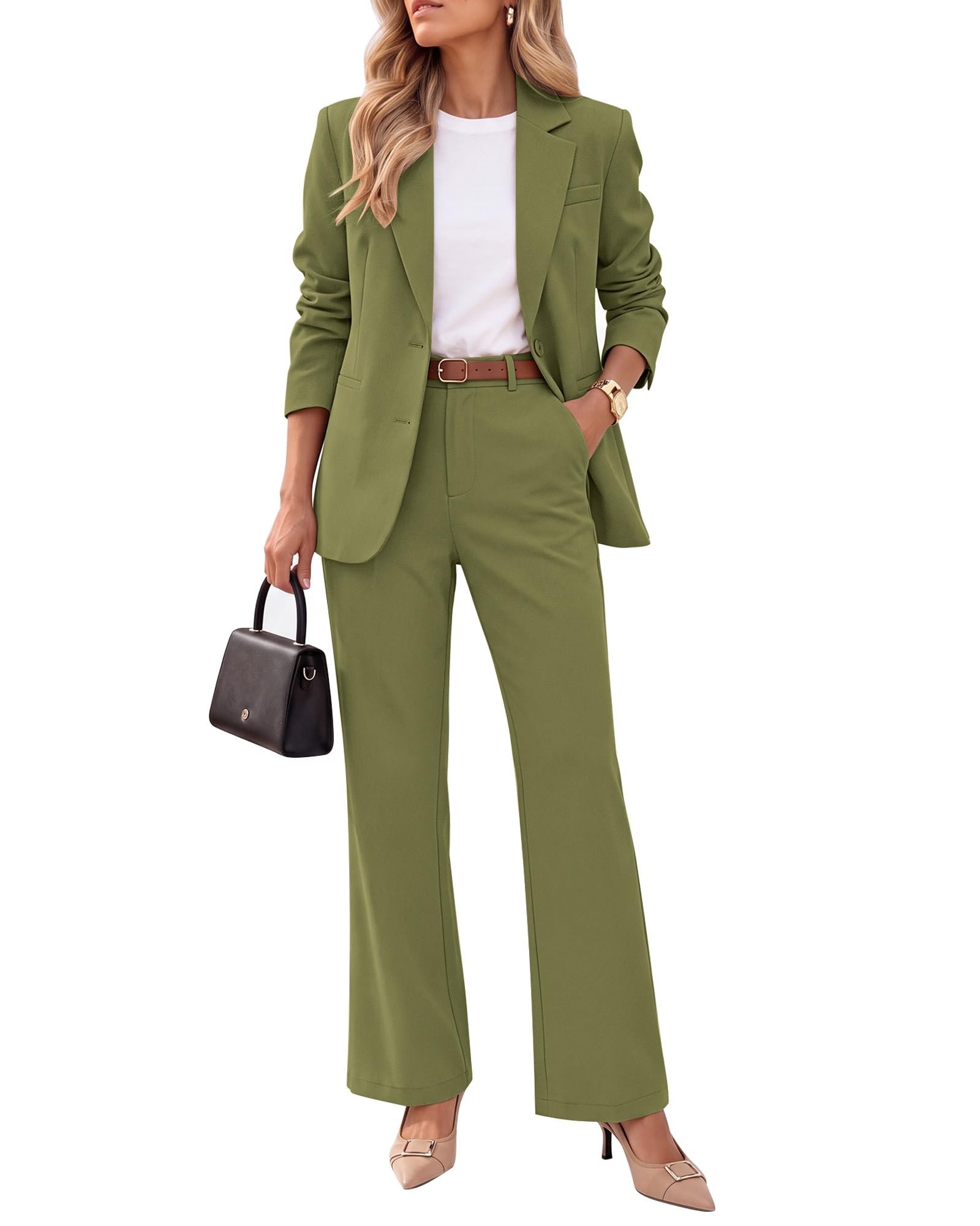 Pants versus my very unorganized schedule — Luvamia Pant Suits for Women 2 Piece Sets Business Casual Bootcut Pants Set