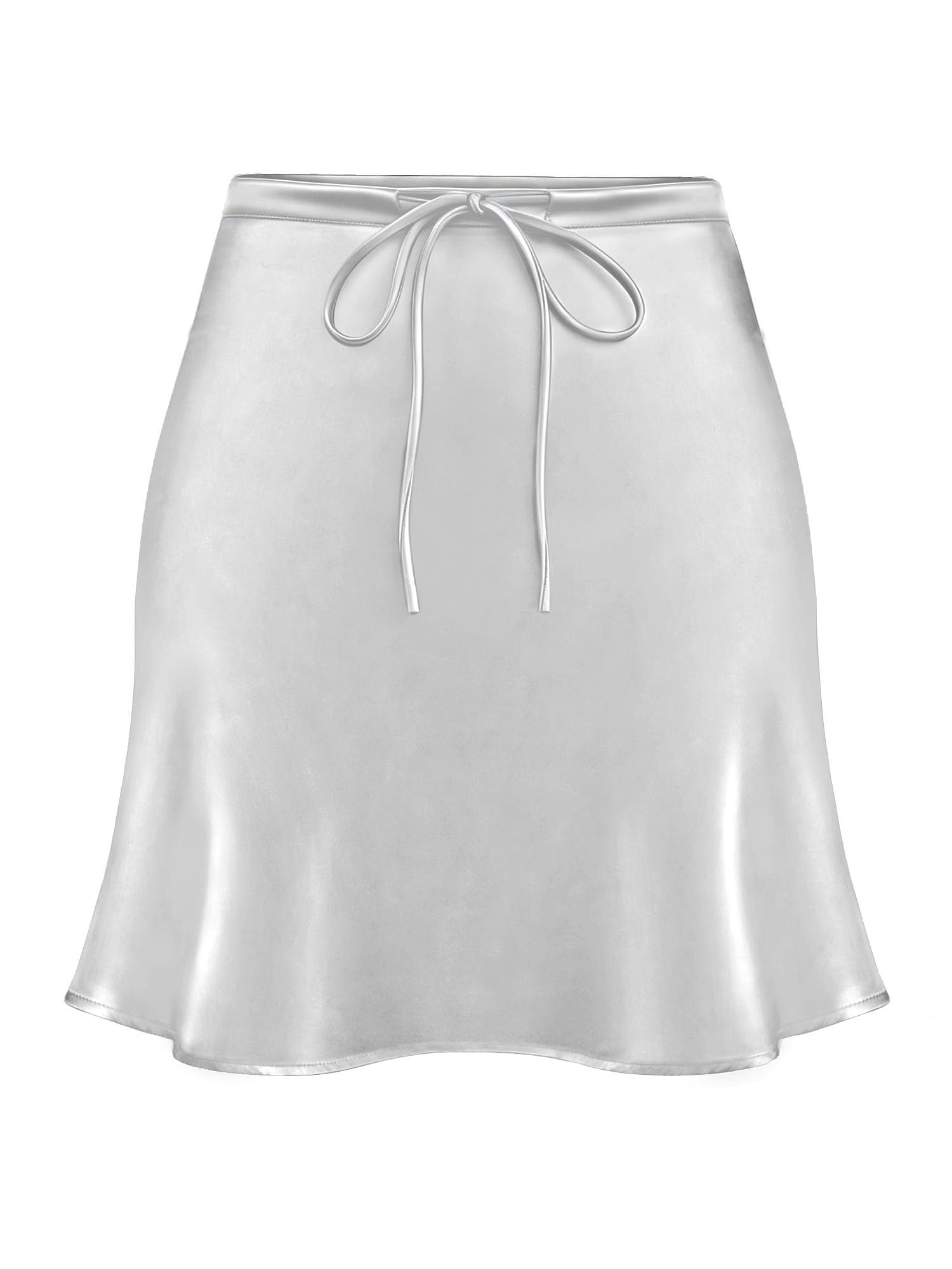 I almost wore flats. Almost. — Cwt Women's Satin Mini Skirt Drawstring Strap Skirt Y2K Short Skirts