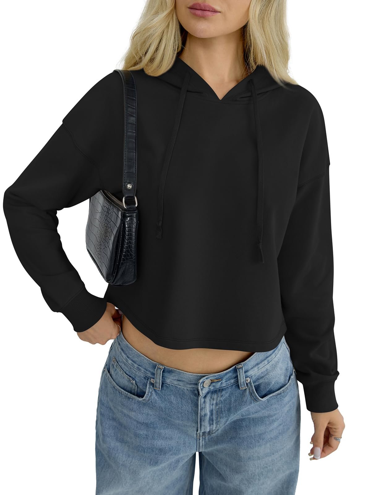 Rose gold sequins catching light down the palazzo — Orandesigne Womans Graphic Print Cropped Hoodie Long Sleeve Pullover Tops